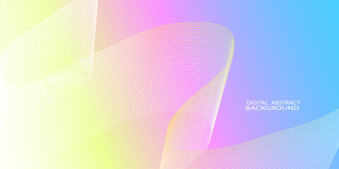 Abstract lines Pastel rainbow gradient background Ecology concept.  illustration