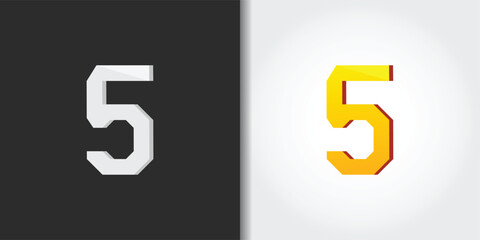 color number 5 logo set