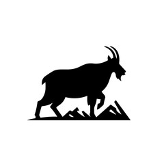 Mountain Goat Vector Logo Art - obrazy, fototapety, plakaty