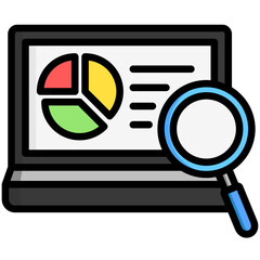 Fototapeta premium Online Analytical icon are typically used in a wide range of applications, including websites, apps, presentations, and documents related to business analytics theme.