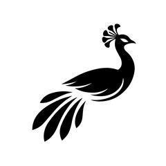 Peacock Logo Monochrome Design Style