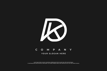 Letter DK Logo or KD Logo Design Vector
