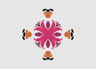 Abstract mandala motif fabric decoration geometric floral pattern color