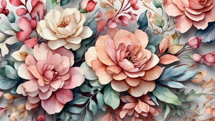 pleasing watercolor floral pattern
