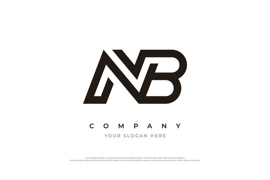 Initial Letter NB Logo or BN Monogram Logo Design Vector