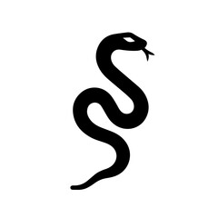 Snake Logo Monochrome Design Style