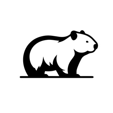 Wombat Logo Monochrome Design Style