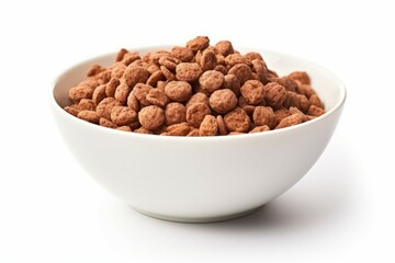 Selective focus on white background isolated Chocolatte cereal