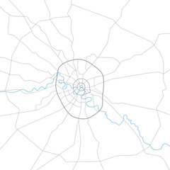 Obraz premium Vector map of Moscow and its immediate surroundings (Moscow region)