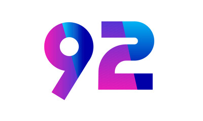 New Modern Number Blue Purple Teen Logo