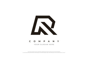 Minimal Letter R Logo Design Vector