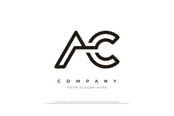Initial Letter AC Monogram Logo Design Vector