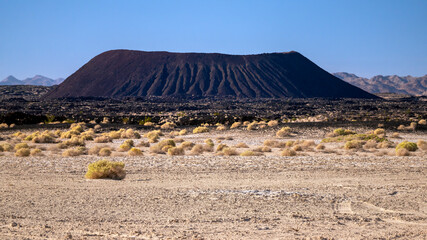 Aerial view of volcano in California desert © The Desert Photo