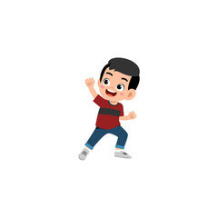 child's pose reaching for something red shirt vector digital image