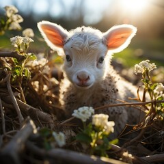 Obraz premium sheep in a meadow