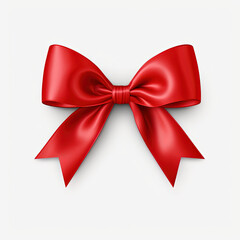 red ribbon isolated white background