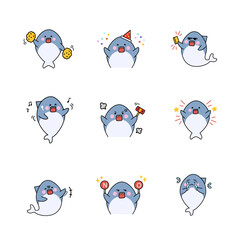 상어 캐릭터 이모티콘