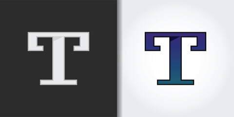 Obraz premium geometric letter t logo set
