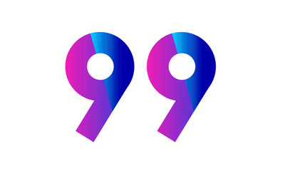 New Modern Number Blue Purple Teen Logo