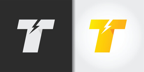 geometric letter t logo set