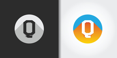 gradient letter q logo set