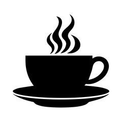 Tea Cup Vector silhouette illustration, Tea Cup vector, Coffee Cup Icon vector silhouette