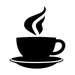 Tea Cup Vector silhouette illustration, Tea Cup vector, Coffee Cup Icon vector silhouette - obrazy, fototapety, plakaty