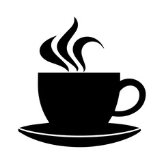 Tea Cup Vector silhouette illustration, Tea Cup vector, Coffee Cup Icon vector silhouette