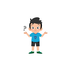 child's pose wondering blue shirt vector digital image
