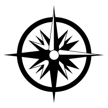 Compass Icon vector Illustration black color