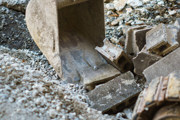 ブロックで作った工事現場の瓦礫