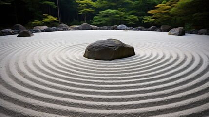 Fototapeta na wymiar a rock in a circular pattern in sand