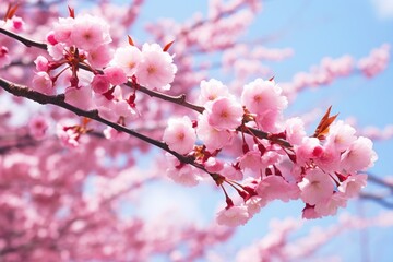 Obraz premium a close up of pink flowers on a tree