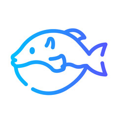 puffer fish Line Gradient Icon