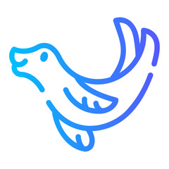 sealion Line Gradient Icon