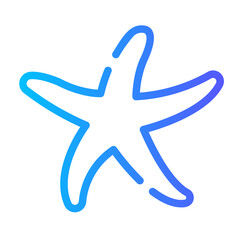 sea star Line Gradient Icon