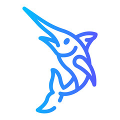 swordfish Line Gradient Icon