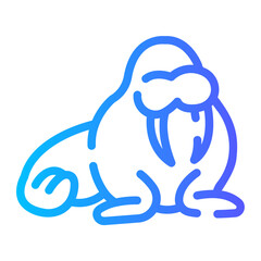 walrus Line Gradient Icon