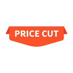 Price Cut In Orange Unique Rectangle Shape For Advertising Business Marketing
