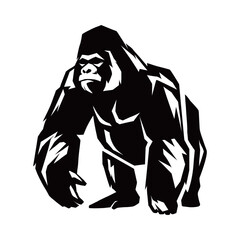 simple gorilla silhouette vector. retro vintage style