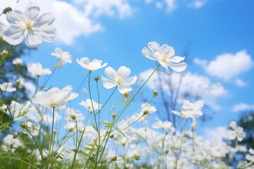 Fototapeta na wymiar a group of white flowers