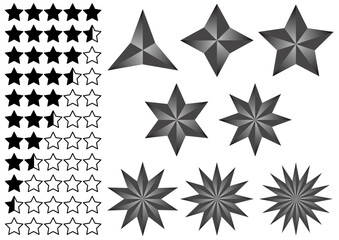 星の評価のイメージのイラスト