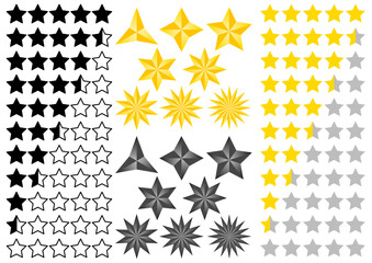 星の評価のイメージのイラスト