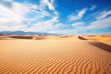 Fototapeta na wymiar a sand dunes with blue sky and clouds