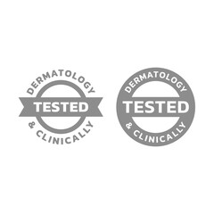 Dermatology and clinically tested vector label. Dermatologically proven or approved icon.