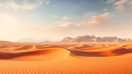 Fototapeta na wymiar a desert with sand dunes and mountains