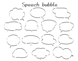 マーカーで書いたような吹き出しのセット