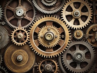 a group of gears and cogs