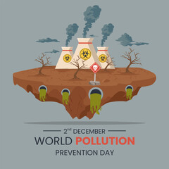 World pollution prevention day vector illustration, National pollution control day design