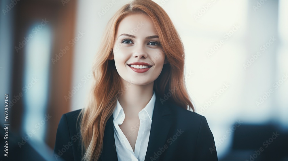 Wall mural a woman smiling at camera